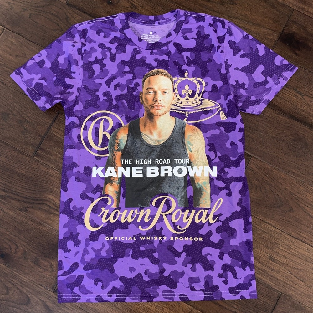 Kane Brown High Road‎ Tour Crown Royal Adult S Purple T-Shirt Concert